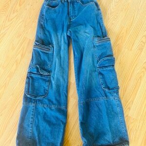Romwe wide leg Cargo Jeans Sz 2